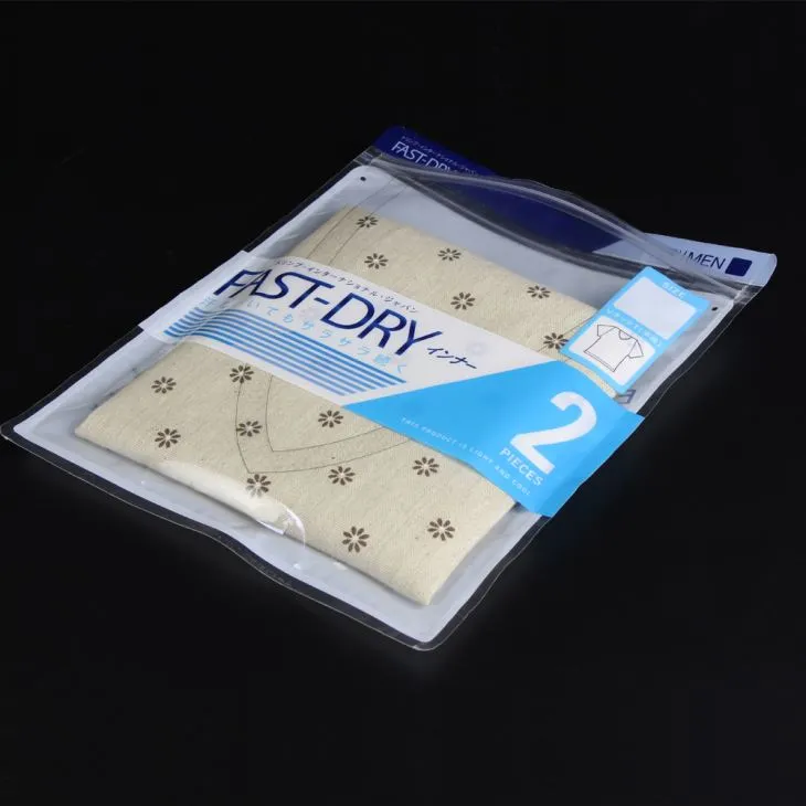 Műanyag ruházati csomagoló zacskók cipzárral A tetejére átlátszó ablaktáblák egyedi nyomtatása