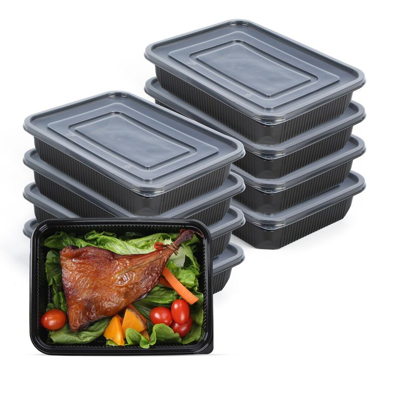 850 ml-es eldobható műanyag friss élelmiszer tartályok 3 rekeszes mikrohullám...