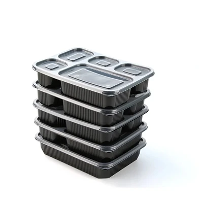 Ingyenes minta fekete étterem ebéd Bento Box 2 rekeszes műanyag elvihető étel...